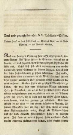 Drei und zwanzigster oder XX. Trinitatis-Sektor