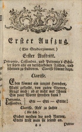 Die eingebildeten Philosophen : Ein Singspiel in zwey Aufzügen