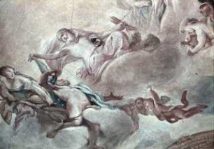 Mittelbild: Aufnahme des Herkules in den Olymp