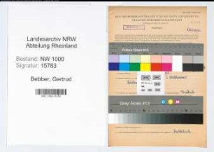 Entnazifizierung Gertrud Bebber, geb. 28.10.1902 ()