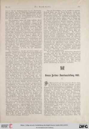 Grosse Berliner Kunstausstellung 1903