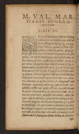 M. Val. Martialis Epigrammaton Liber XII.