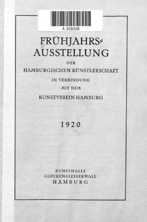 Frühjahrsausstellung der Hamburgischen Künstlerschaft in Verbindung mit dem Kunstverein Hamburg