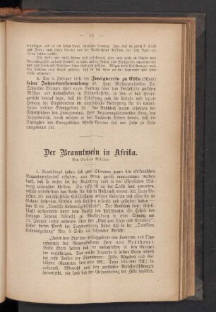Der Branntwein in Afrika