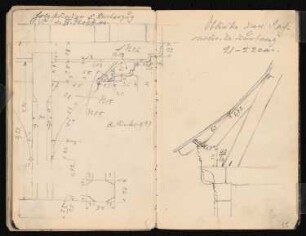 Skizzenbuch: Rathäuser Bocholt, Wernigerode, Goslar, Alsfeld: Rathaus Alsfeld. Details Dachstuhl