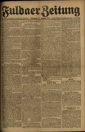 Ausgabe vom Mittwoch, den 29. Oktober 1919.