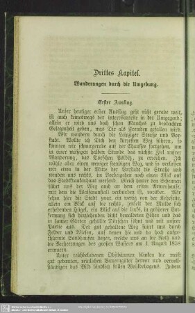 Drittes Kapitel. Wanderungen durch die Umgebung