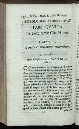 Caput I. de morte et mortuorum resurrectione.