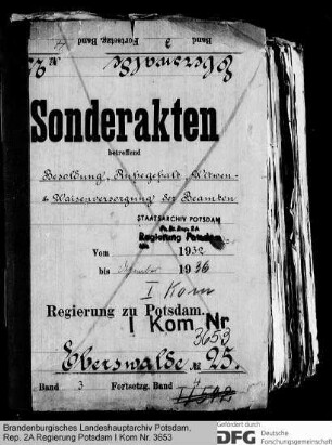 Besoldung, Ruhegehalt, Witwen- und Waisenversorgung der Beamten in Eberswalde