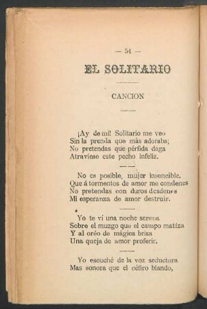El solitario : Canción