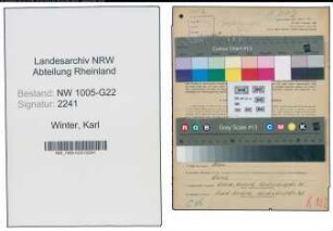 Entnazifizierung Karl Winter , geb. 30.01.1900 (Textilkaufmann)