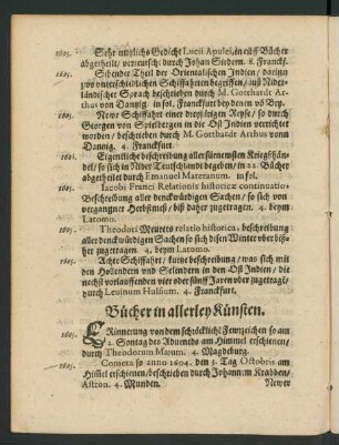 Bücher in allerley Künsten.