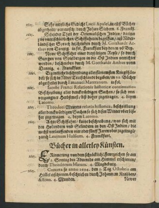 Bücher in allerley Künsten.