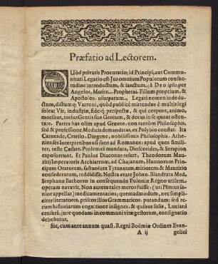 A2r-A2v, Praefatio ad Lectorem