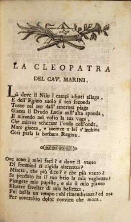 La Cleopatra del Cav. Marini : Novella rara