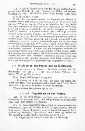 317-318. Dagantakala an den Pharao