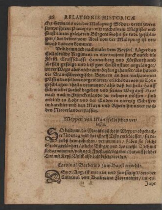 Meppen von Manßfeldischen verlassen.