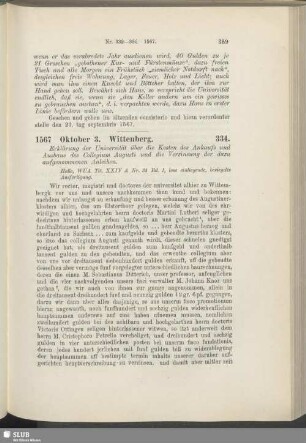 334. 1567. Oktober 3. Wittenberg