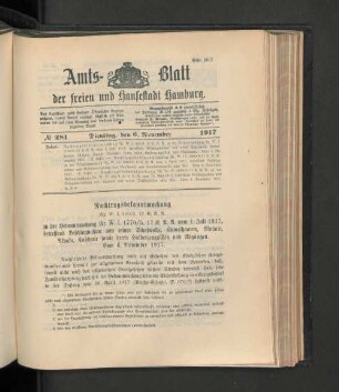 No. 281, 6. November 1917