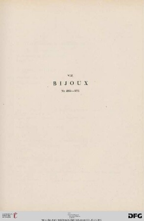Bijoux (Nr. 259-335)