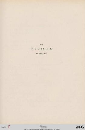 Bijoux (Nr. 259-335)