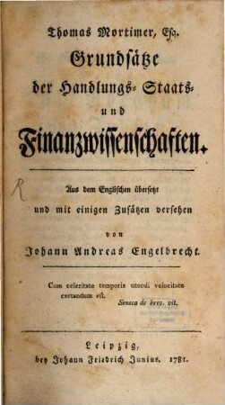 Grundsätze der Handlungs-, Staats- und Finanzwissenschaften ...