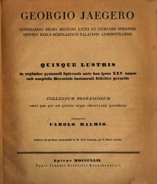 Commentarius de M. Tulli Ciceronis pro P. Sestio oratione Specimen commentarii de M. Tulli Ciceronis pro P. Sestio oratione
