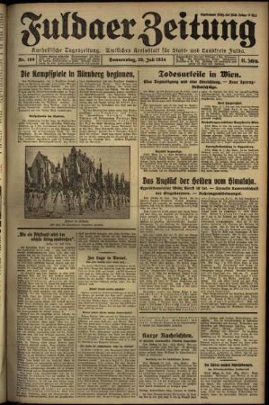 Erste Ausgabe vom Donnerstag, den 26. Juli 1934.