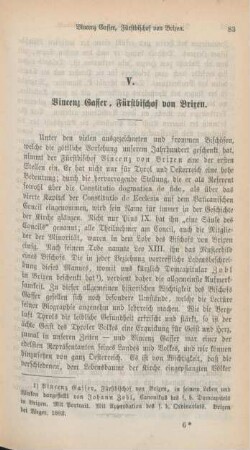 83-96 Vincenz Gasser, Fürstbischof von Brixen