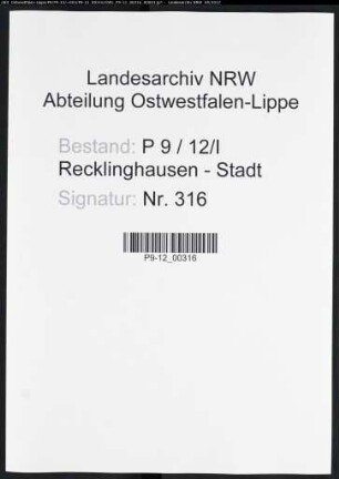 Namensverzeichnis Recklinghausen - Stadt, Todesfälle