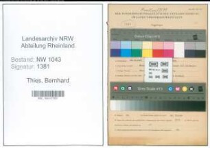 Entnazifizierung Bernhard Thies , geb. 22.12.1887 (Kaufmann)