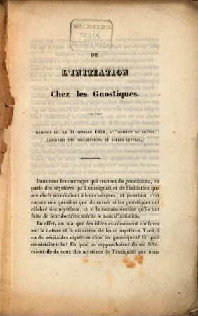 De l'Initiation chez les gnostiques