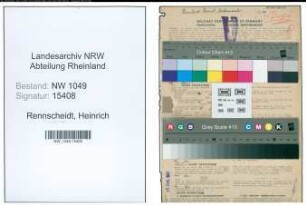 Entnazifizierung Heinrich Rennscheidt , geb. 20.11.1891 (Kaufmann)