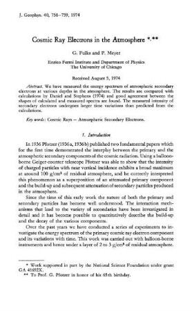 Cosmic ray electrons in the atmosphere