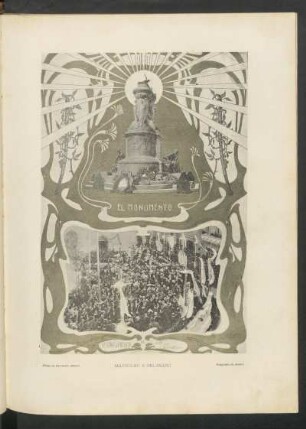 El monumento: Mausoleo á Belgrano : Dibujo de Barrantes Abascal. Fotografía de Avanzi.