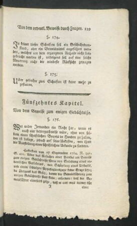 Fünfzehntes Kapitel. Von dem Beweise zum ewigen Gedächtniße