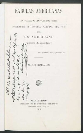 [Dedicatoria manuscrita a Robert Lehmann-Nitsche]