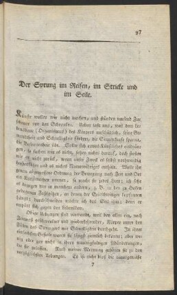 Der Sprung im Reifen, im Stricke und im Seile