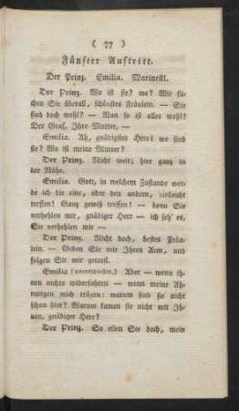 Fünfter Auftritt. Der Prinz. Emilia. Marinelli.