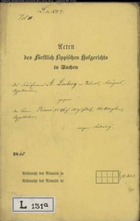 Limberg, A., Kaufmann in Detmold gegen Räker Nr. 46 zu Augustdorf