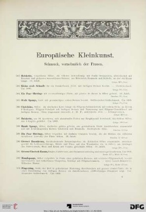 Europäische Kleinkunst (Nr. 582-873)