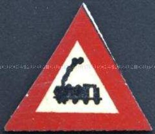 WHN-Abzeichen, Verkehrszeichen: Unbeschrankter Eisenbahnübergang, Straßensammlung im Gau 44 Reichskommissariat Niederlande am 14. und 15. Februar 1941
