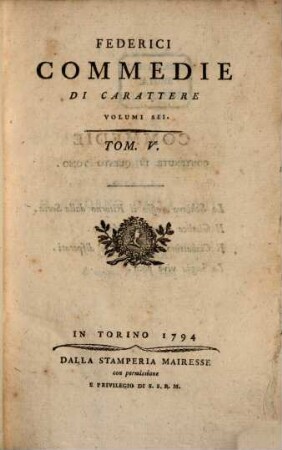 Federici Commedie Di Carattere Volumi Sei, 5