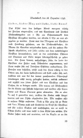 31 Wandsbeck, den 28. Dezember 1798.