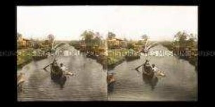 Kanal mit Booten und Hütten bei Jalapa