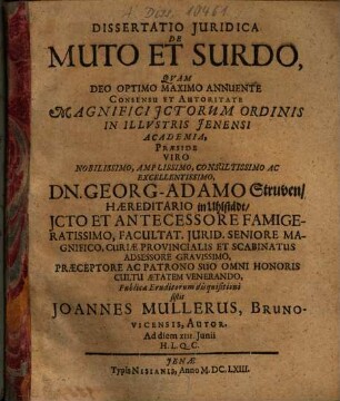 Georg Adam Struven De muto et surdo