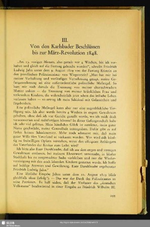 III. Von den Karlsbader Beschlüssen bis zur März-Revolution 1848