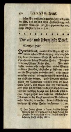 Der acht und siebenzigste Brief