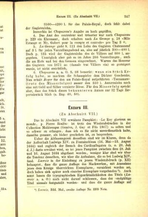 Excurs III. (Zu Abschnitt VII.)