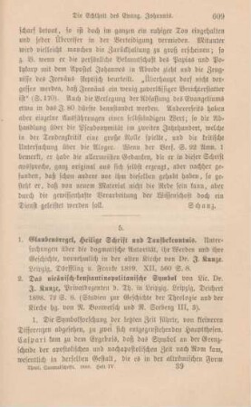 609-611 [Rezension] Kunze, Johannes, Glaubensregel, Heilige Schrift und Taufbekenntnis